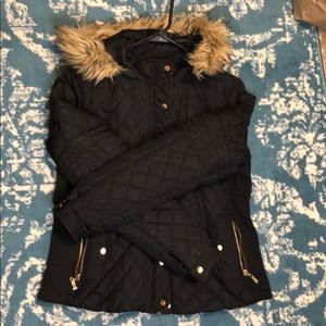 Fur hood puff jacket